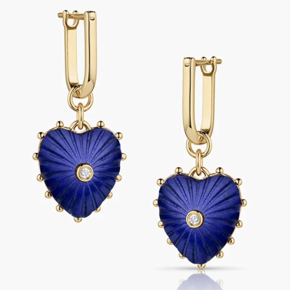 Thatch jewelry lapis lazuli heart Isabelle earrings